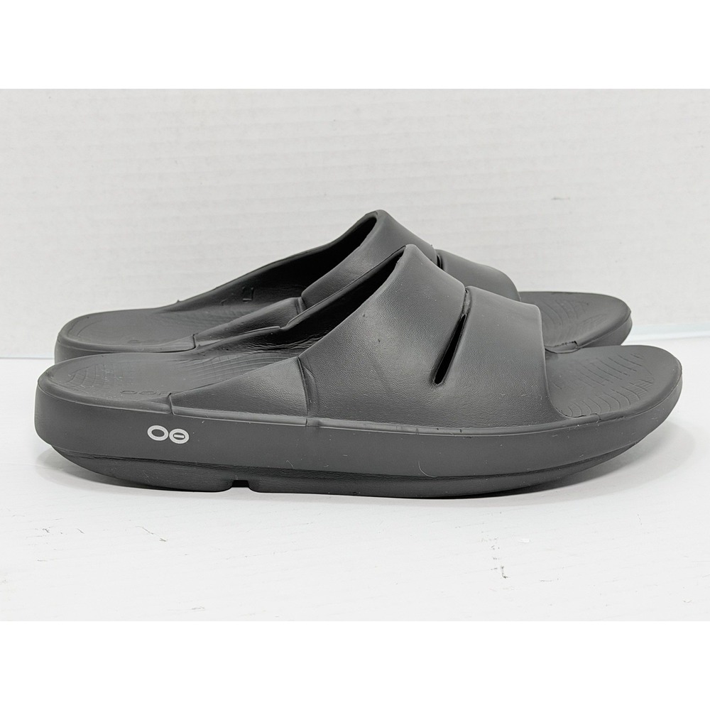OOFOS OOahh Recovery Slides Black Comfort Sandals Men's EU 43 US 10/W12